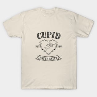 Cupid University T-Shirt, Cute Valentine's Day Shirt, Cute College Sweatshirt Classic T-Shirt, Black T-Shirt